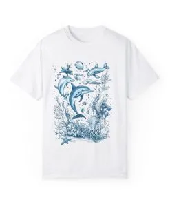 Ocean friends t-shirt with dolphin and octopus print
