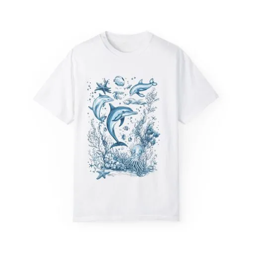 Ocean friends t-shirt with dolphin and octopus print