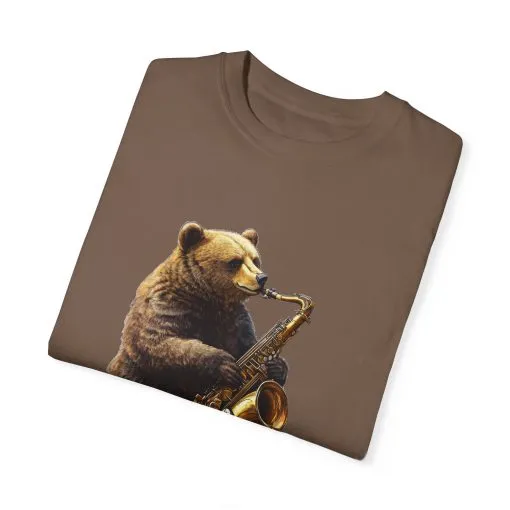 Jazz Bear Unisex Garment-Dyed T-Shirt - Image 14