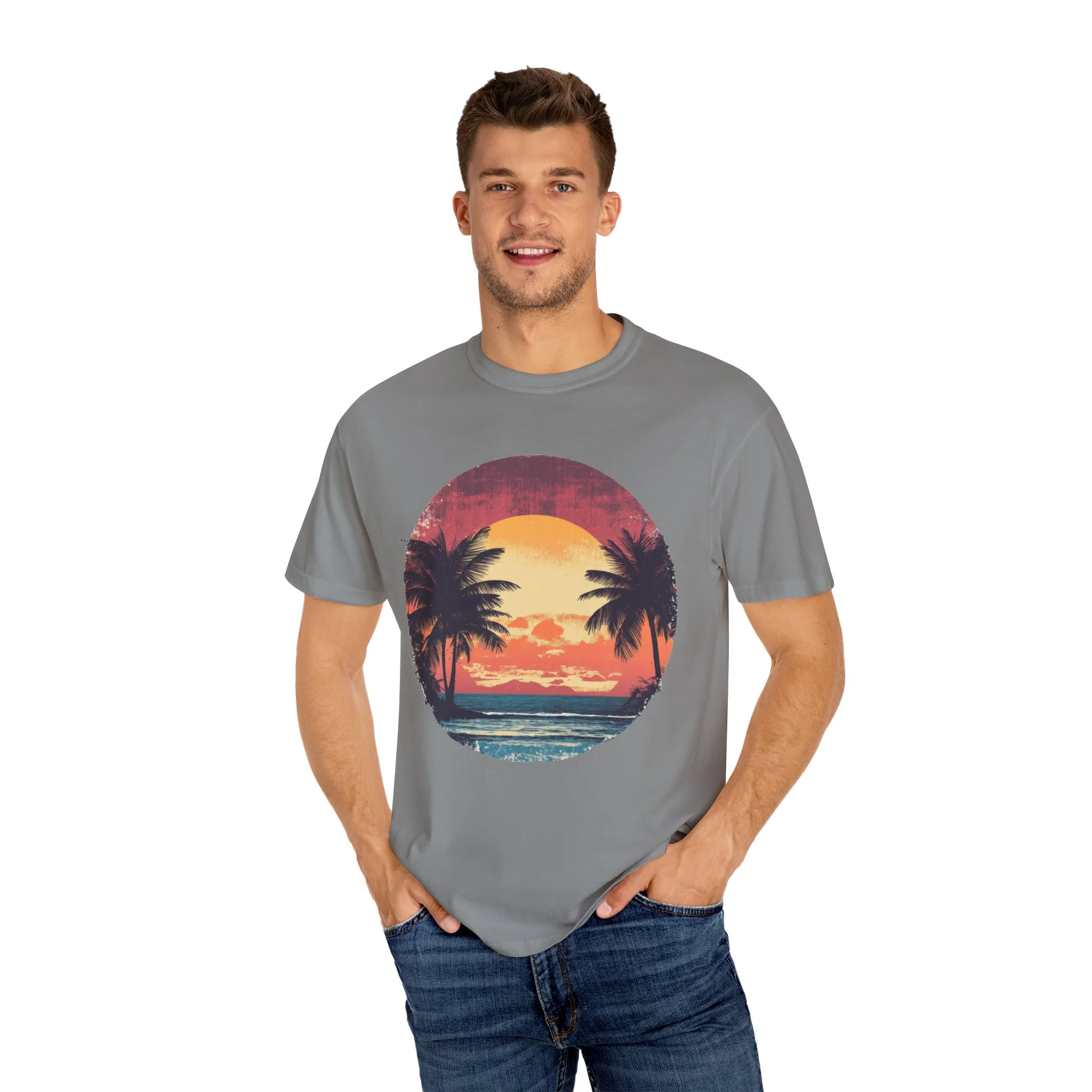 Unisex Garment-Dyed T-shirt | Sunset Beach Vibes Tee - Image 19