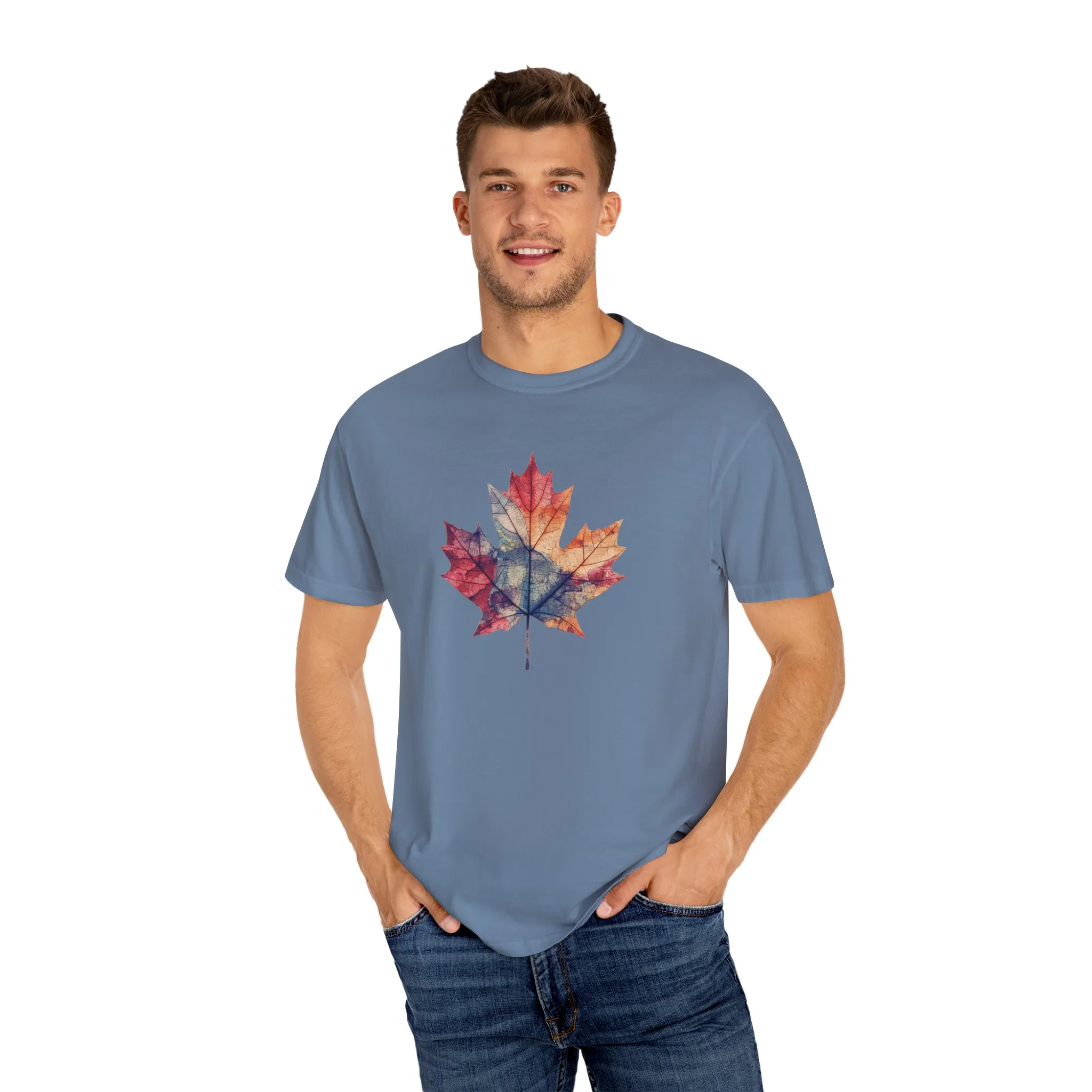 Autumn Maple Leaf Unisex Garment-Dyed T-Shirt - Image 23