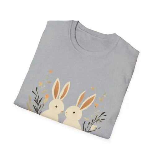 Easter Bunny Graphic Unisex Softstyle T-Shirt - Image 2