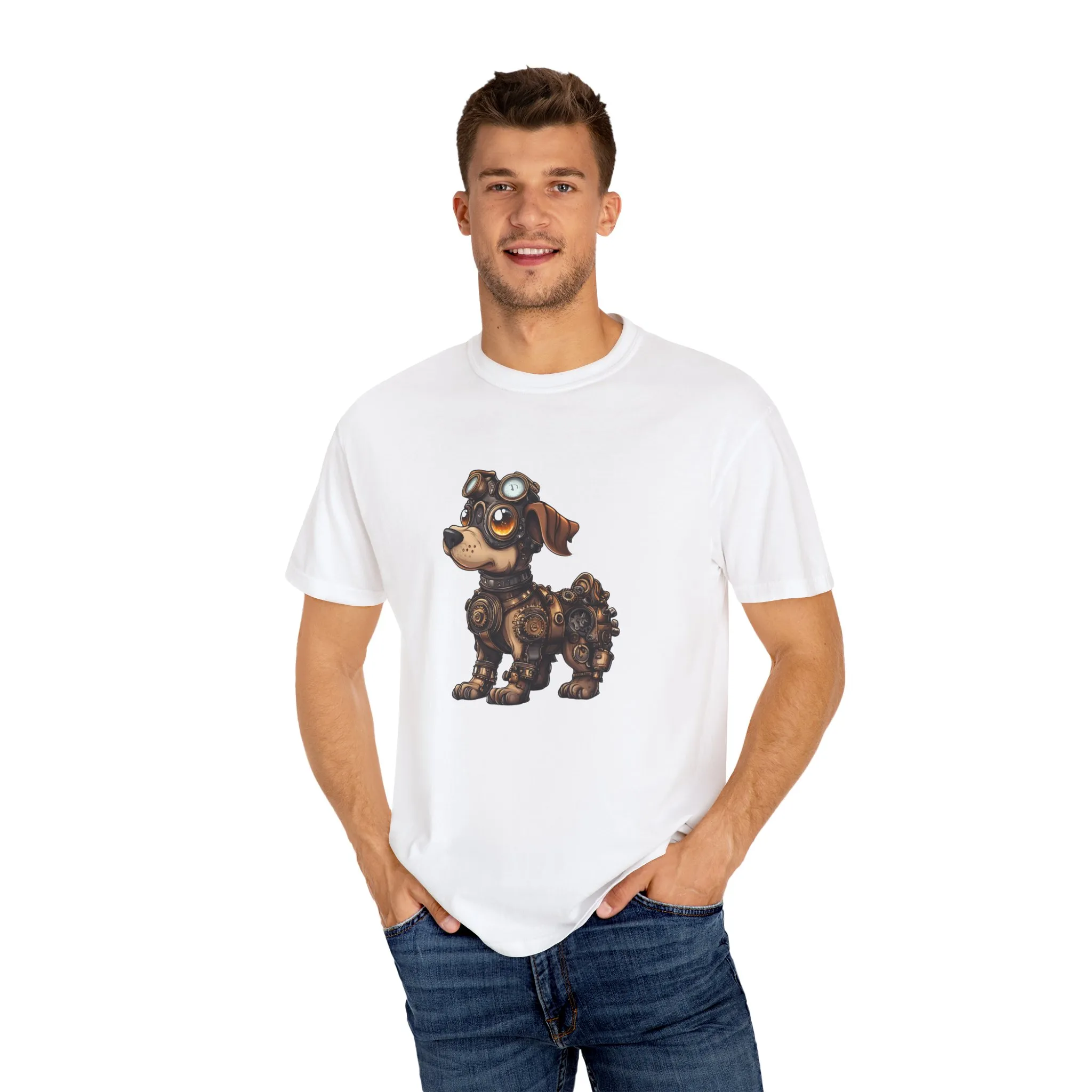 Steampunk Dog T-Shirt | Unisex Garment-Dyed Tee for Animal Lovers