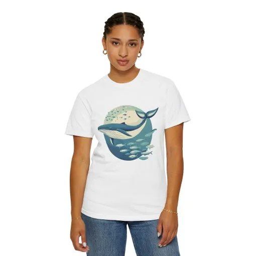 Whale Watching Unisex Garment-Dyed T-Shirt | Ocean Lover's Tee - Image 8