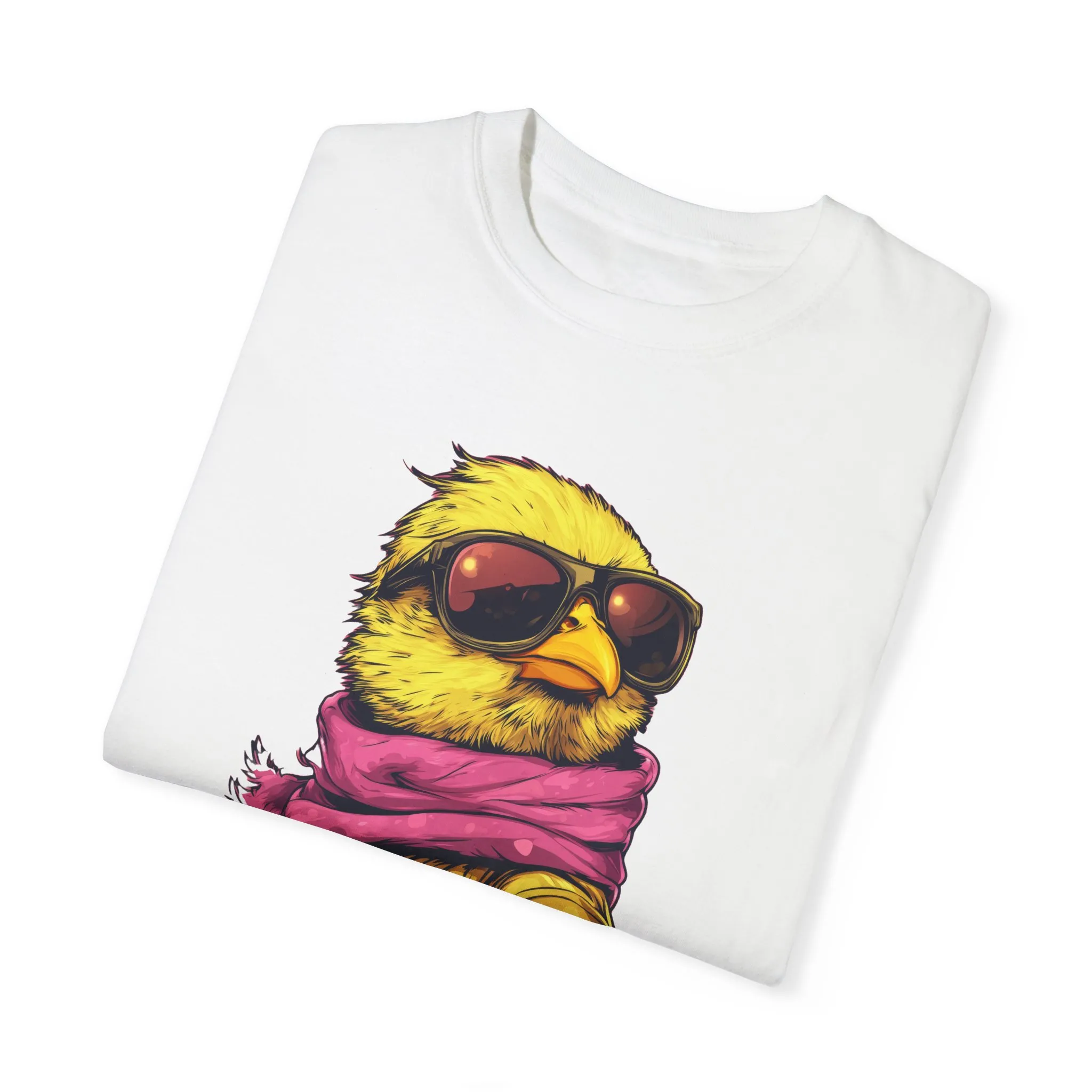 Cool Chick Unisex Garment-Dyed T-Shirt - Fun Bird Design - Image 3