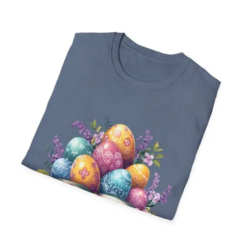 Easter Floral Eggs Unisex Softstyle T-Shirt - Image 38