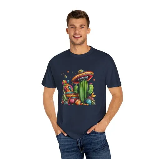 Vibrant Cactus Fiesta T-Shirt - Unisex Garment-Dyed Tee for Summer Celebrations - Image 55