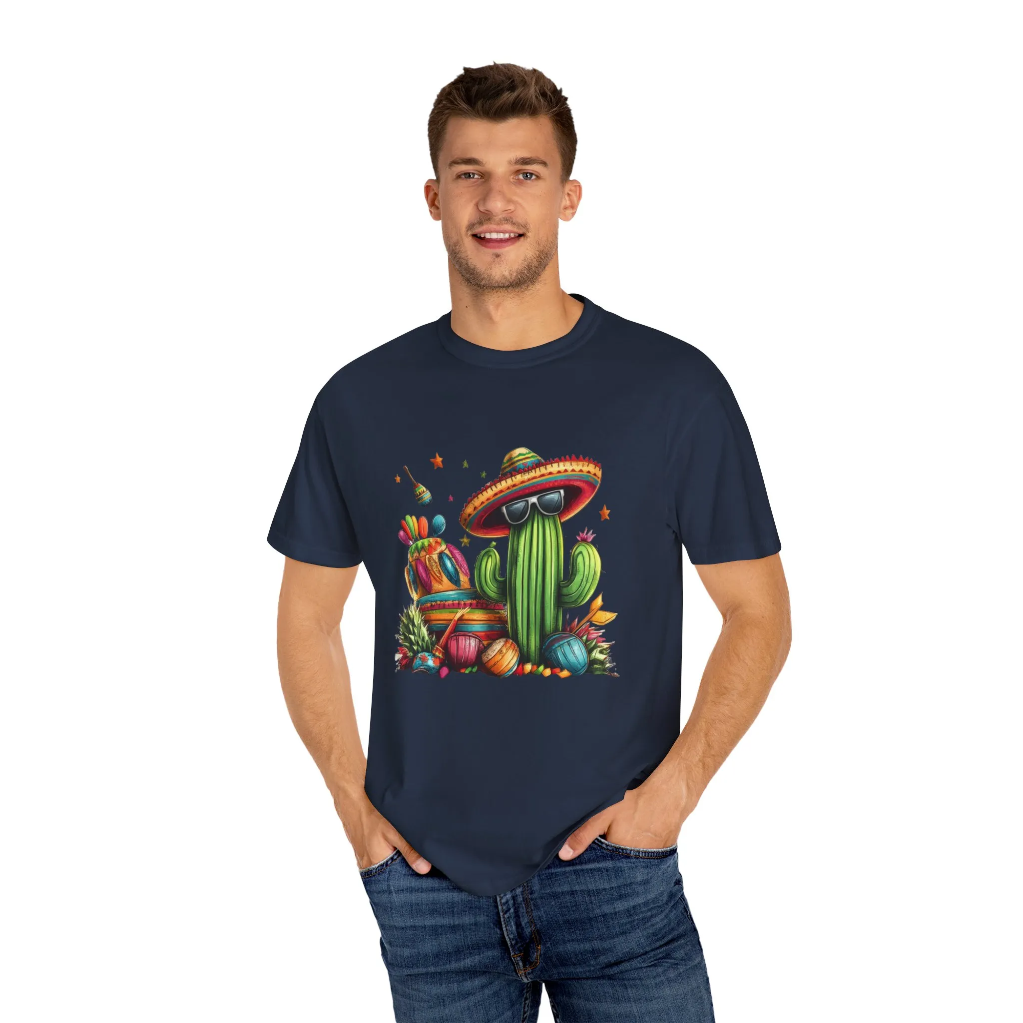 Vibrant Cactus Fiesta T-Shirt - Unisex Garment-Dyed Tee for Summer Celebrations - Image 55
