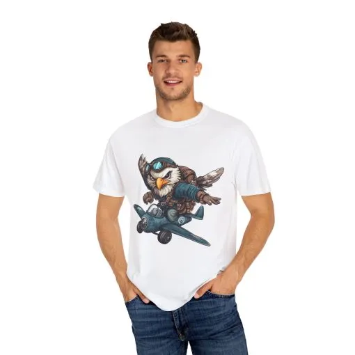 Adventure Owl Unisex Garment-Dyed T-Shirt - Perfect for Flyers and Animal Lovers - Image 3