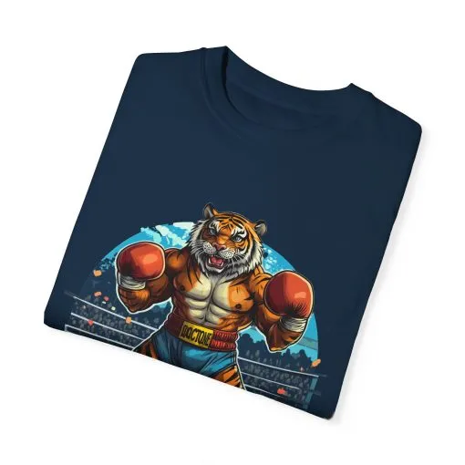 Boxing Tiger Unisex Garment-Dyed T-shirt | Sporty, Bold Graphic Tee for Animal Lovers - Image 38