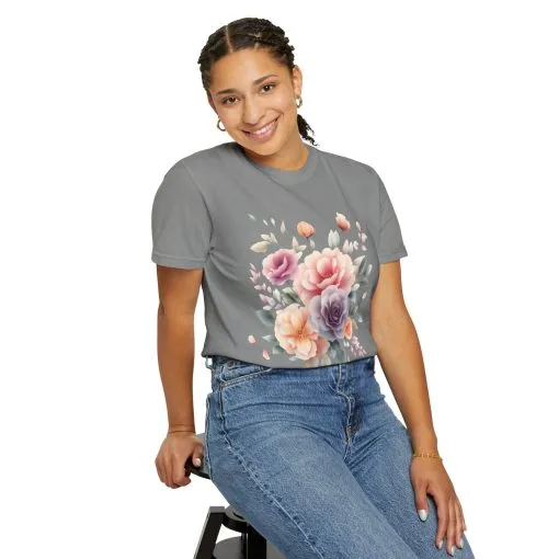 Floral Garden Unisex Garment-Dyed T-Shirt | Soft and Stylish Tee for Spring and Summer Occasions - Image 32