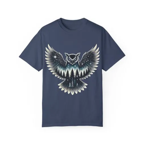 Unisex Garment-Dyed Owl T-Shirt | Nature-Inspired Design for Outdoor Lovers - Image 21