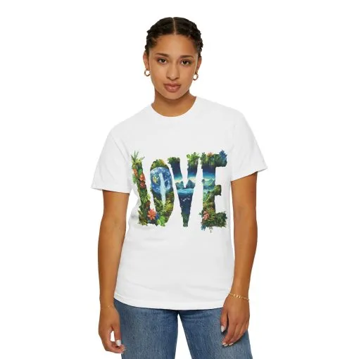 Garment-Dyed Love T-Shirt | Nature-Inspired Unisex Tee