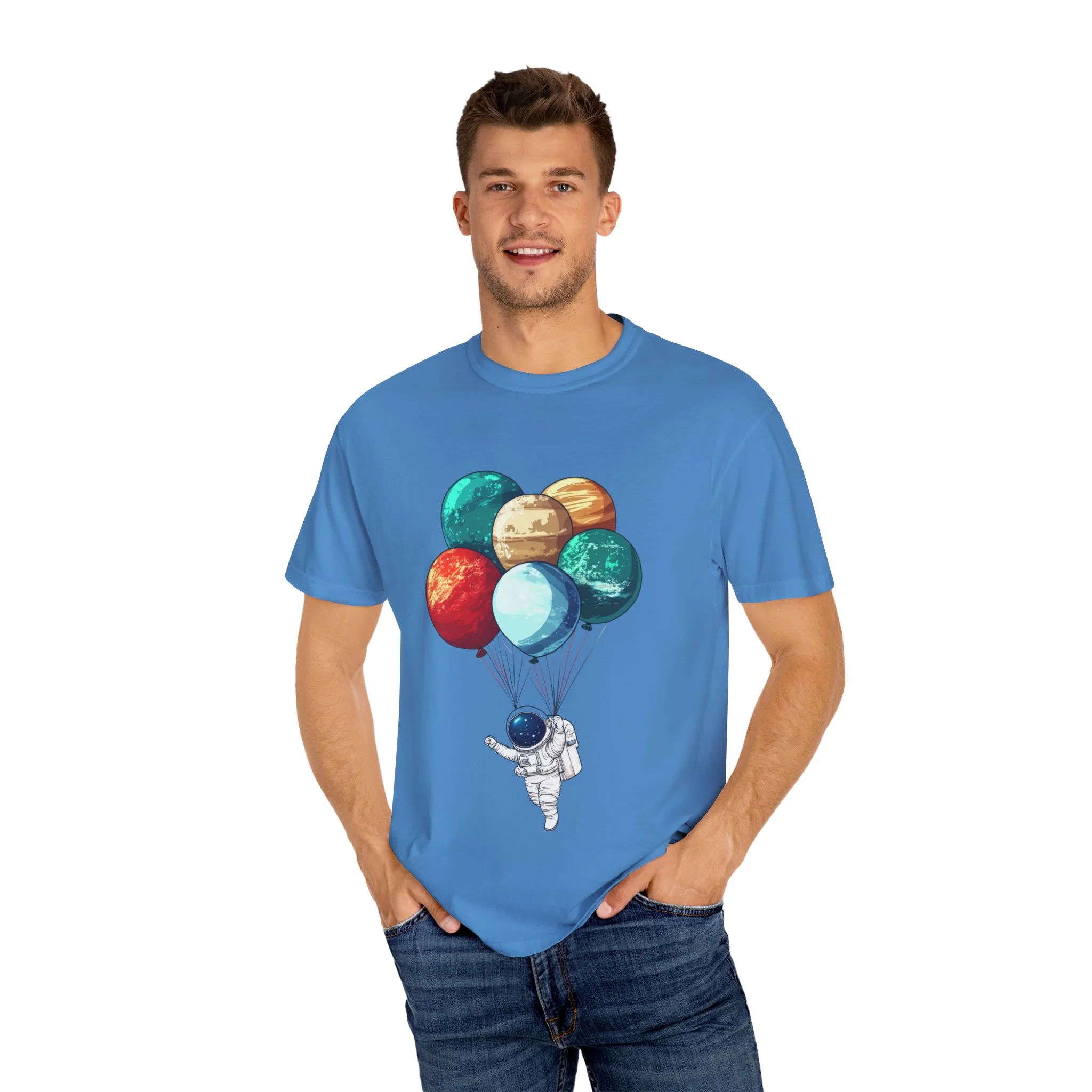 Astronauts and Planets Graphic T-Shirt - Unisex Garment-Dyed Tee - Image 23