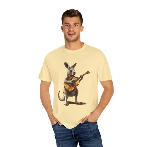 Funny Kangaroo Playing Guitar Unisex T-shirt - Image 3