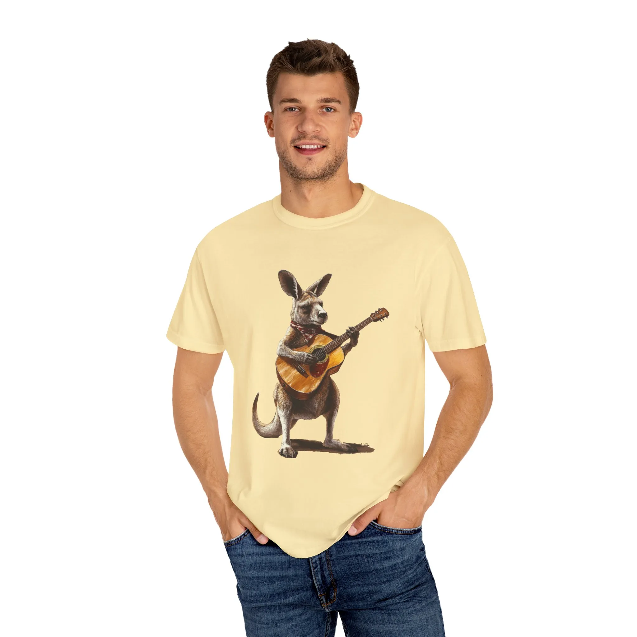 Funny Kangaroo Playing Guitar Unisex T-shirt - Image 3