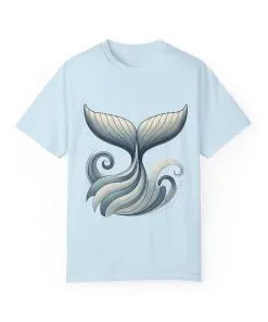 Whale Tail Garment-Dyed T-Shirt - Ocean-Inspired Design for Nature Lovers