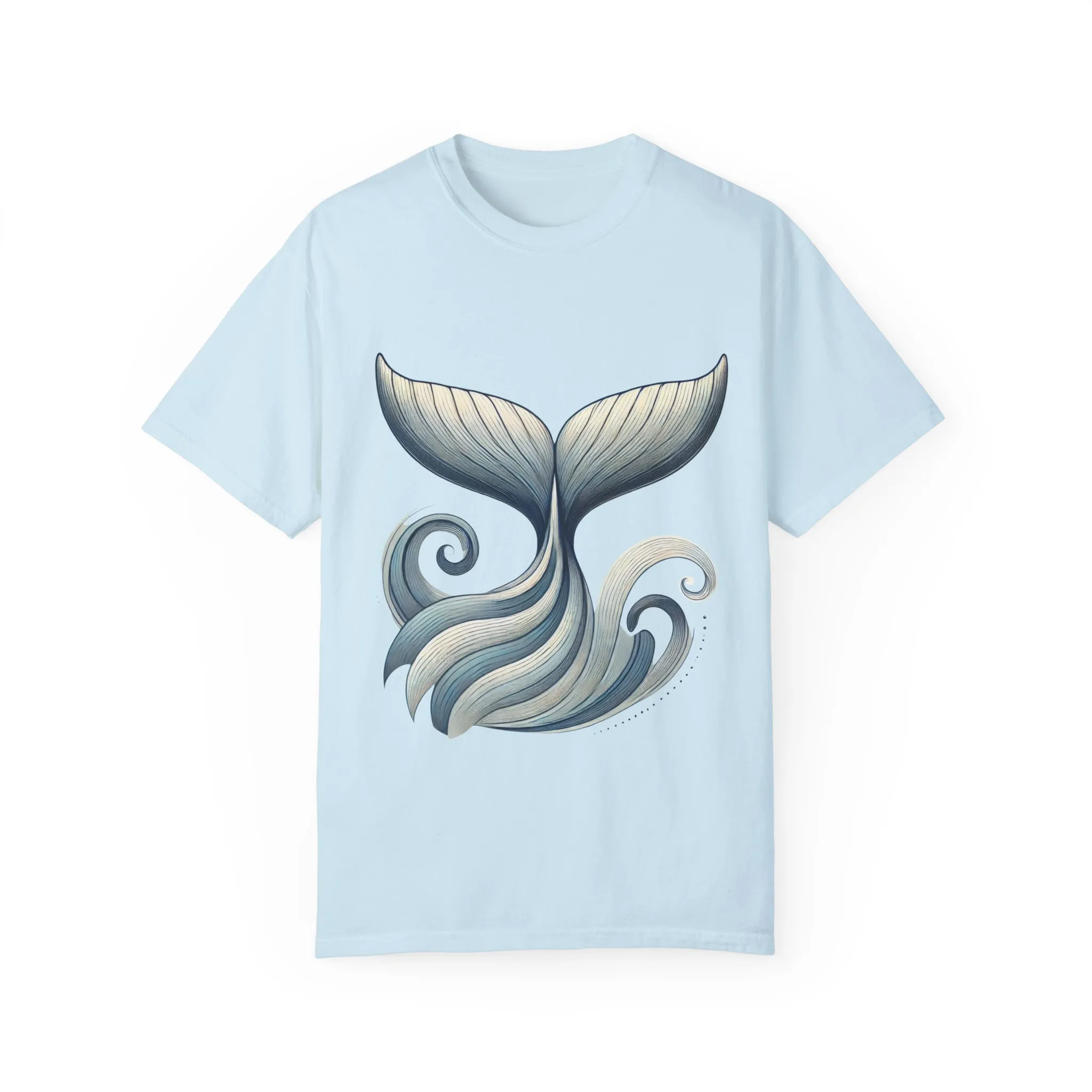 Whale Tail Garment-Dyed T-Shirt, Ocean-Inspired Design for Nature Lovers