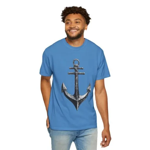 Nautical Anchor Unisex Garment-Dyed T-shirt | Casual Marine Style Wear - Image 40