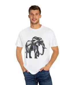 Geometric Elephant Unisex Garment-Dyed T-Shirt