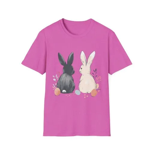 Cute Bunny Love Unisex Softstyle T-Shirt for Easter Celebrations - Image 61