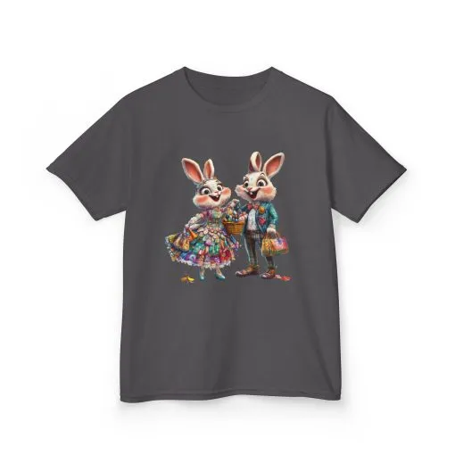 Adorable Bunny Couple Kids Tee - Perfect for Easter Celebrations - Image 23