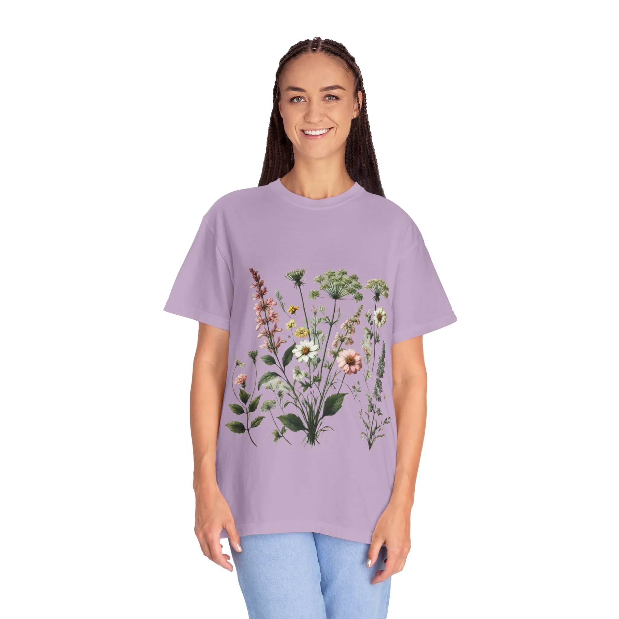 Botanical Print Unisex Garment-Dyed T-Shirt | Eco-Friendly Floral Tee for Nature Lovers - Image 31