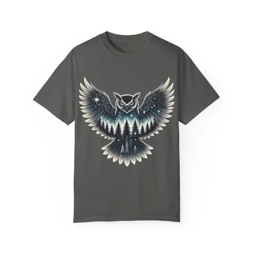 Unisex Garment-Dyed Owl T-Shirt | Nature-Inspired Design for Outdoor Lovers - Image 9