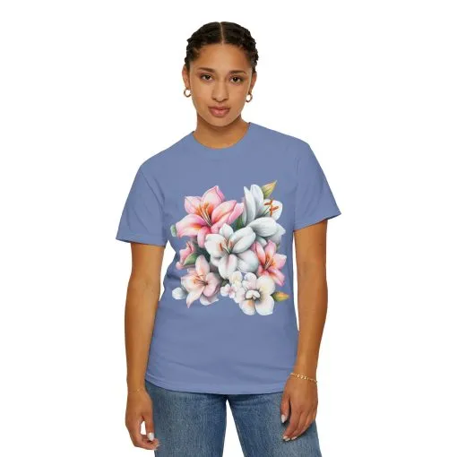 Floral Elegance Unisex Garment-Dyed T-Shirt - Perfect for Spring Celebrations - Image 28