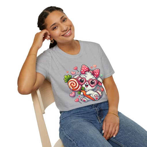 Cute Bunny Love Unisex Softstyle T-Shirt - Perfect for Valentine's Day and Spring Celebrations - Image 25