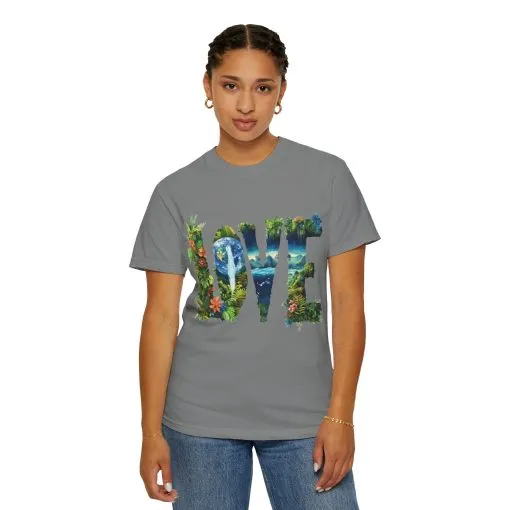 Garment-Dyed Love T-Shirt | Nature-Inspired Unisex Tee - Image 15
