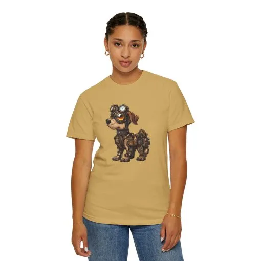 Steampunk Dog Unisex Garment-Dyed T-Shirt - Image 4