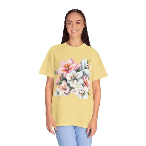 Floral Elegance Unisex Garment-Dyed T-Shirt - Perfect for Spring Celebrations - Image 19