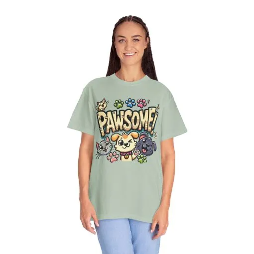Pawsome Garment-Dyed T-Shirt for Animal Lovers - Image 36