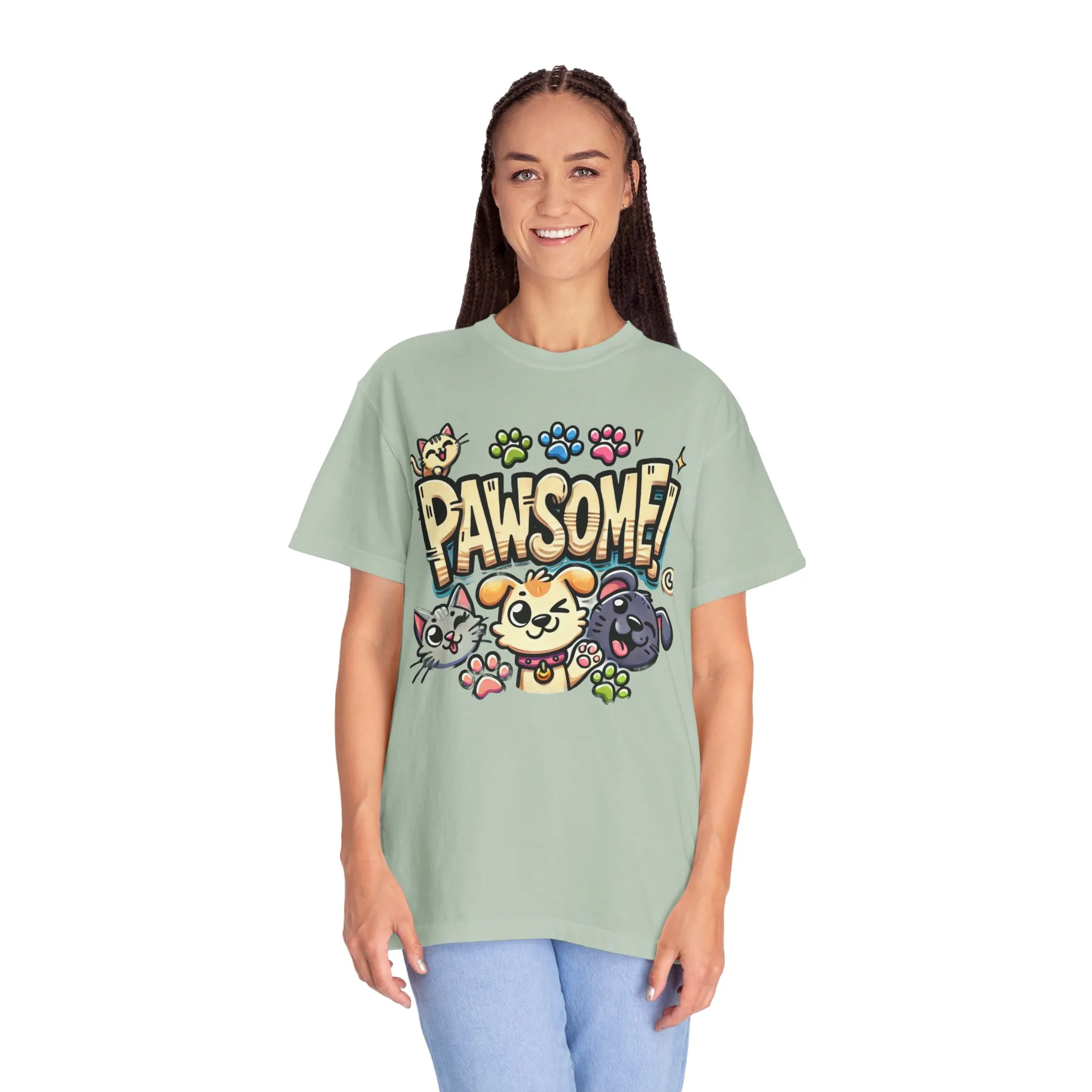 Pawsome Garment-Dyed T-Shirt for Animal Lovers - Image 36
