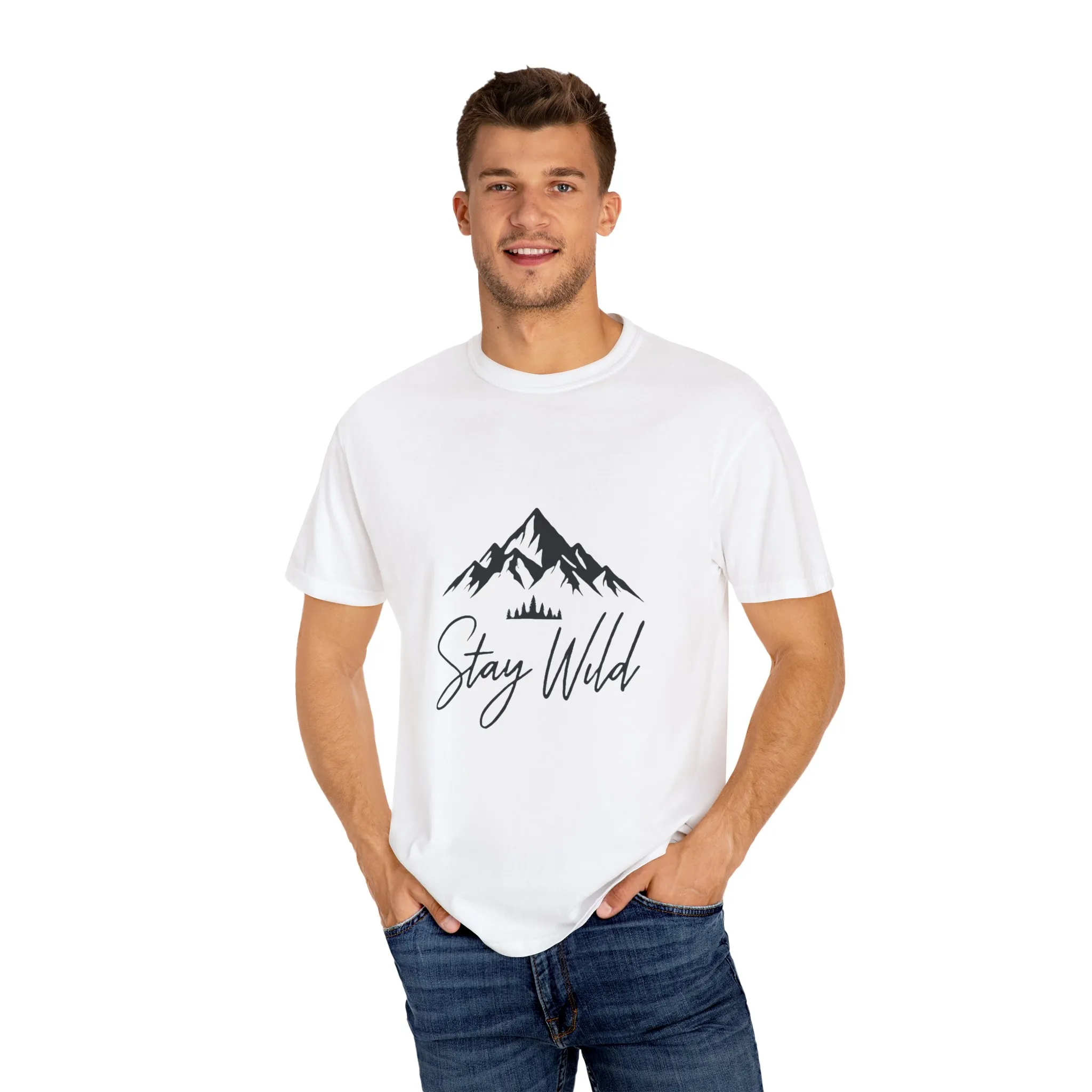 Stay Wild Unisex Garment-Dyed T-Shirt - Adventure & Nature Inspired