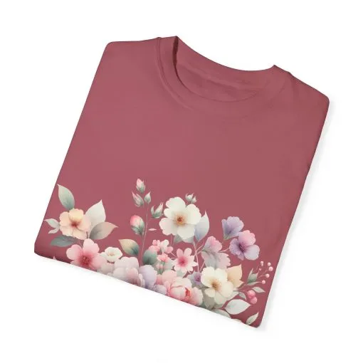 Floral Bliss Unisex Garment-Dyed T-Shirt – Perfect for Spring Celebrations and Everyday Wear - Image 54