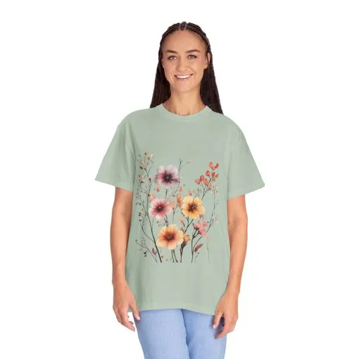 Floral Garden Unisex Garment-Dyed T-Shirt - Perfect for Spring and Casual Wear - Image 27
