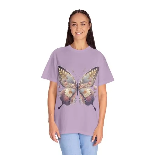 Butterfly Wings Unisex Garment-Dyed T-Shirt - Nature-Inspired Design