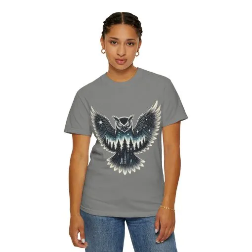 Unisex Garment-Dyed Owl T-Shirt | Nature-Inspired Design for Outdoor Lovers - Image 20