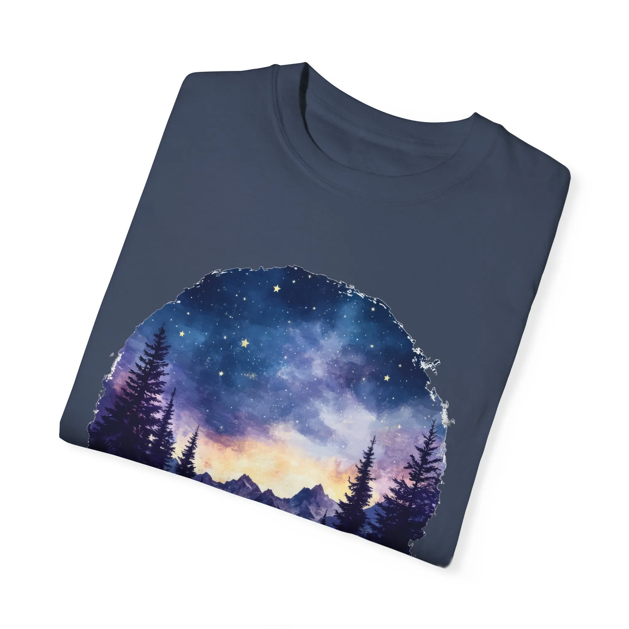 Campfire Night Sky Unisex Garment-Dyed T-Shirt - Image 2