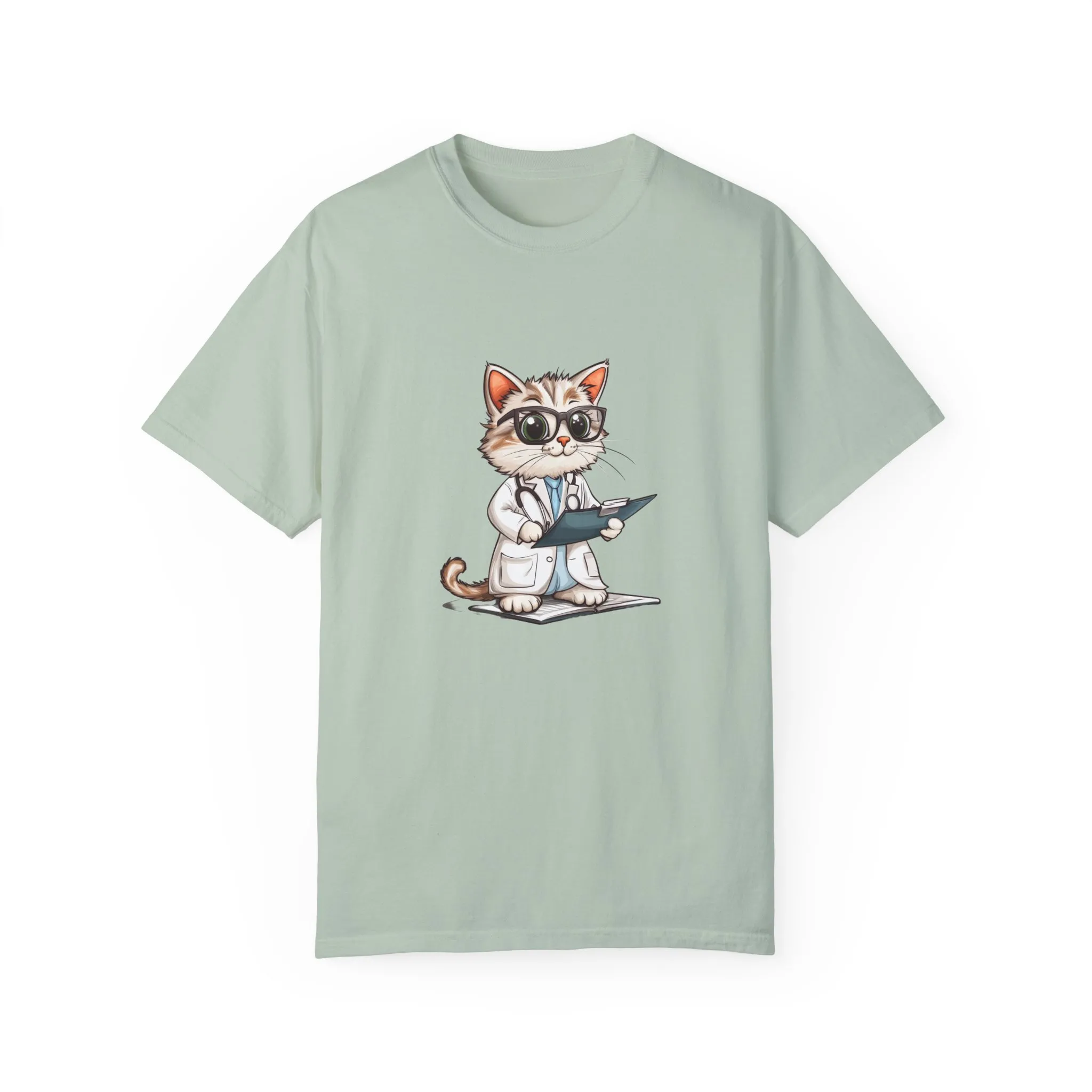 Funny Cat Doctor Unisex Garment-Dyed T-Shirt - Image 36
