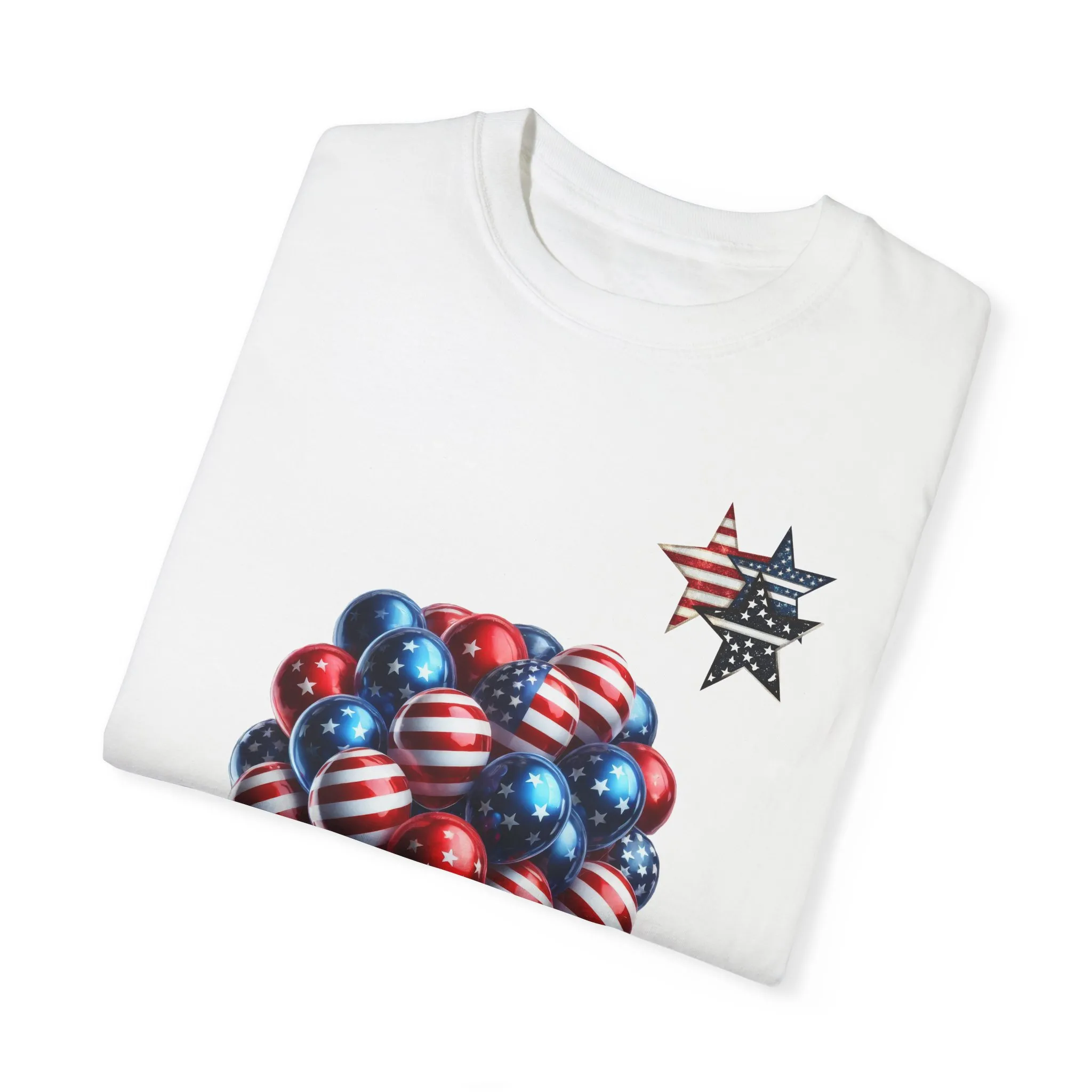 Patriotic Balloon T-Shirt | Unisex Garment-Dyed Tee for Independence Day Celebrations - Image 2