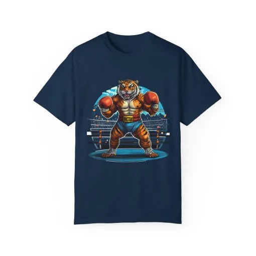 Boxing Tiger Unisex Garment-Dyed T-shirt | Sporty, Bold Graphic Tee for Animal Lovers - Image 37