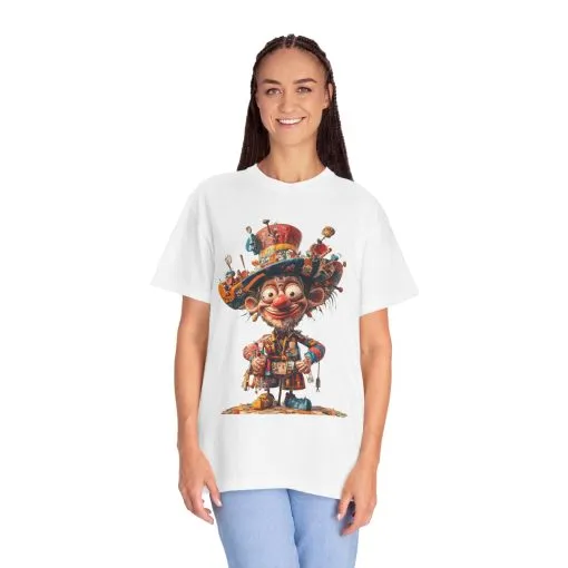Whimsical Artist Unisex Garment-Dyed T-Shirt - Colorful Character Design - Image 8