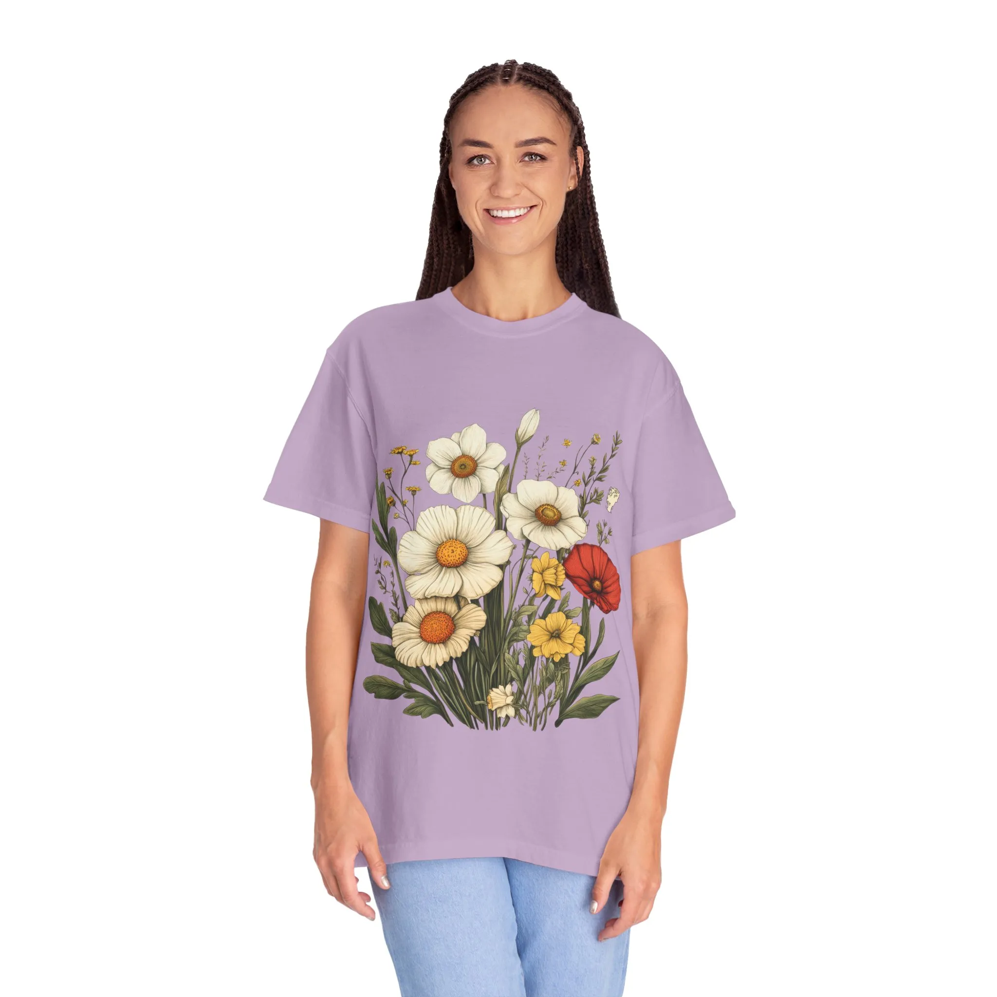 Floral Garden Unisex T-Shirt - Vintage Style Flower Design - Image 39