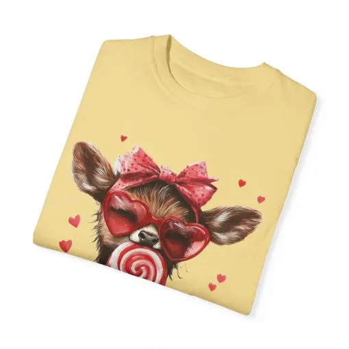Cute Valentine’s Day Deer T-Shirt - Garment-Dyed Unisex Tee with Heart Design - Image 14