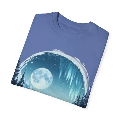 Mystical Wolf Moon T-shirt - Unisex Garment-Dyed Tee for Nature Lovers - Image 14
