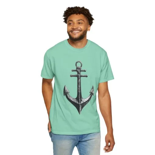 Nautical Anchor Unisex Garment-Dyed T-shirt | Casual Marine Style Wear - Image 16