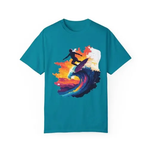 Surfing Sunset Unisex Garment-Dyed T-Shirt - Image 9